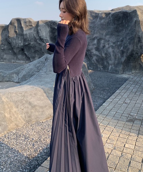 BIRTHDAY BASH(バースデイバッシュ)の「SIDE ZIP PLEATS DRESS(サイドジッププリーツドレス)(ワンピース・レディース・ネイビー/ブラック・SMALL/MEDIUM)」の11枚目の写真