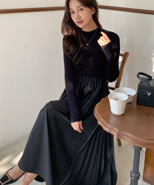 BIRTHDAY BASH(バースデイバッシュ)の「SIDE ZIP PLEATS DRESS(サイドジッププリーツドレス)(ワンピース・レディース・ネイビー/ブラック・SMALL/MEDIUM)」の6枚目の写真