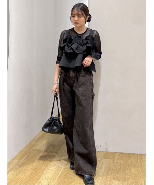 STYLEMIXER(スタイルミキサー)の「ペインターワークデニム(デニムパンツ・レディース・ブラウン/ブラック・MEDIUM/LARGE/SMALL)」の3枚目の写真