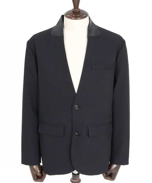 CAMBIO(カンビオ)の「mj11919- パーシャルシンセティックレザーノーカラージャケット(26240CMY)(ノーカラージャケット・メンズ・カーキ/グレー/ブラック・M/S/L)」の20枚目の写真