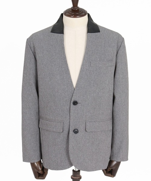 CAMBIO(カンビオ)の「mj11919- パーシャルシンセティックレザーノーカラージャケット(26240CMY)(ノーカラージャケット・メンズ・カーキ/グレー/ブラック・M/S/L)」の21枚目の写真