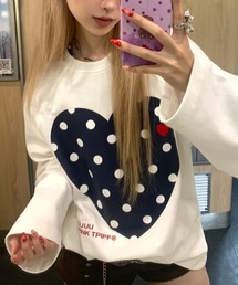 Dot heart logo print tee