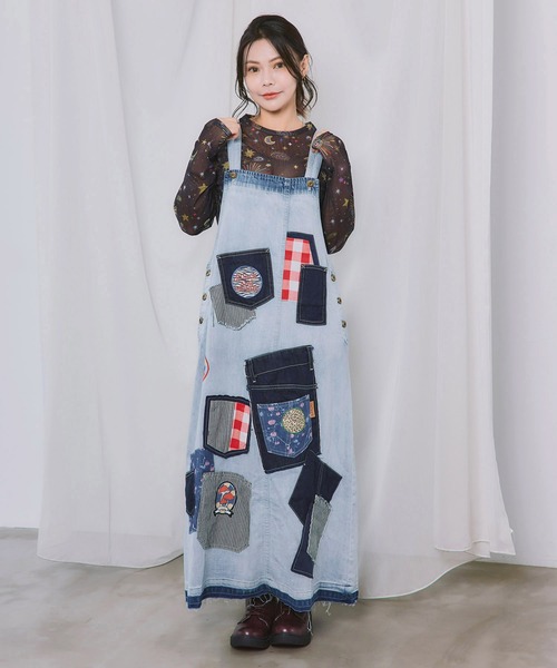 ScoLar(スカラー)の「163605:ポケットがいっぱい リメイク調ジャンパースカート(ジャンパースカート・レディース・ブルー・M)」の16枚目の写真