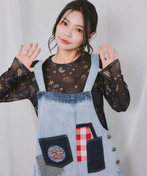 ScoLar(スカラー)の「163605:ポケットがいっぱい リメイク調ジャンパースカート(ジャンパースカート・レディース・ブルー・M)」の10枚目の写真