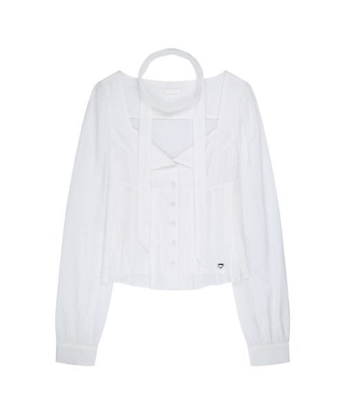 ILLIGO(イリゴ)の「ピンタックフレアブラウスホワイト(シャツ/ブラウス・レディース・その他・SMALL/MEDIUM)」の4枚目の写真
