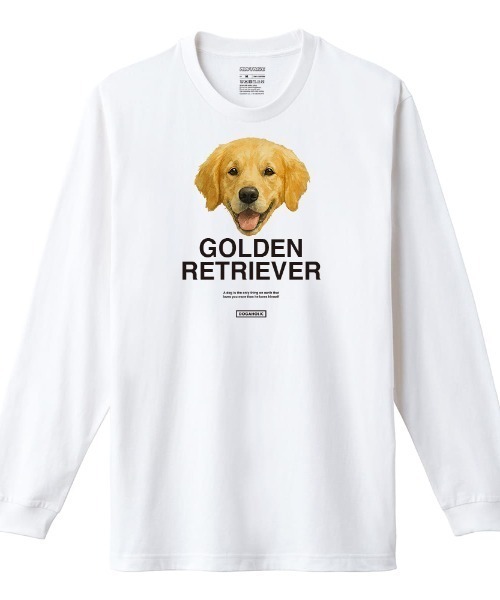 Moftique(モフティック)の「Moftique(モフティック) 長袖Tシャツ ゴールデンレトリバー 犬 ドッグ ペット アニマル プリント 袖リブ ロンT トップス メンズ ユニセックス(Tシャツ/カットソー・メンズ・ホワイト/ブラック・L/XL/M)」の2枚目の写真