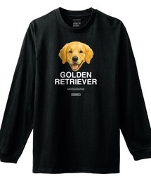 Moftique(モフティック) 長袖Tシャツ ゴールデンレトリバー 犬 ドッグ ペット アニマル プリント 袖リブ ロンT トップス メンズ ユニセックス