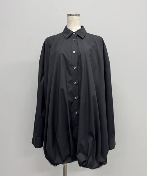 PROVOKE (プロヴォーク)の「BALLOON HEM L/S BIG SHIRT(シャツ/ブラウス・レディース・ブラック/オフホワイト・FREE)」の7枚目の写真