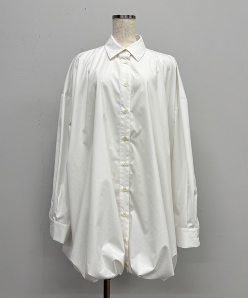 PROVOKE (プロヴォーク)の「BALLOON HEM L/S BIG SHIRT(シャツ/ブラウス・レディース・ブラック/オフホワイト・FREE)」の4枚目の写真