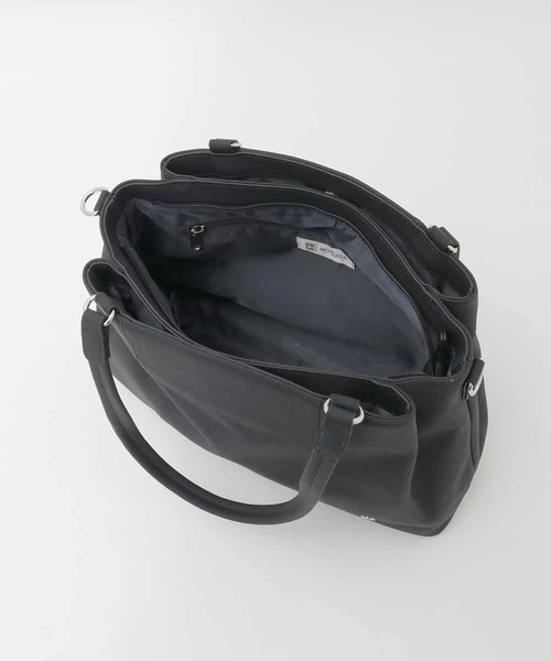 MK MICHEL KLEIN（エムケーミッシェルクラン）の「[2WAY/A4収納可]サークルメタルデザイン牛革トートバッグ（トートバッグ・レディース・ネイビー/ブラック・00）」の13枚目の写真