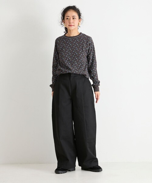 Freada(フリーダ)の「Freada/フリーダ 小花柄 サーマル プルオーバー(Tシャツ/カットソー・レディース・オフホワイト/ブラック・ONE SIZE)」の18枚目の写真