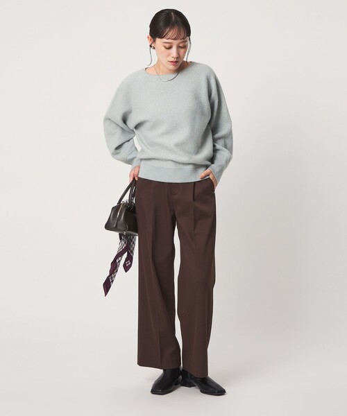 green label relaxing(グリーンレーベルリラクシング)の「FOXブレンド ラメ フォルム ドルマン ニット(ニット/セーター・レディース・ライトブルー/ネイビー/グレー/オフホワイト・FREE)」の6枚目の写真