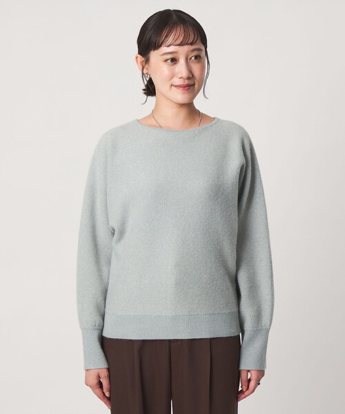 green label relaxing(グリーンレーベルリラクシング)の「FOXブレンド ラメ フォルム ドルマン ニット(ニット/セーター・レディース・ライトブルー/ネイビー/グレー/オフホワイト・FREE)」の16枚目の写真
