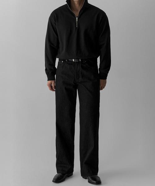 BOWLOW PRODUCT（バウロープロダクト）の「クロップミニロゴハーフジップ[ブラック]（スウェット・メンズ・その他・MEDIUM/LARGE/X-LARGE）」の2枚目の写真
