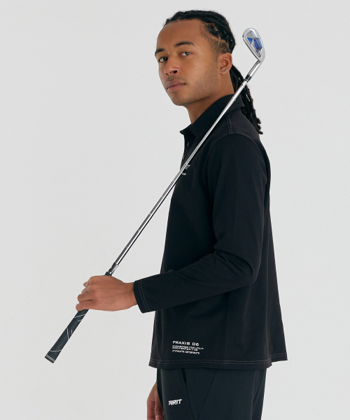 AIRIT（アイリット）の「ソロナ プライム LS PK AM1244 BK（ポロシャツ・メンズ・ブラック・X-LARGE/XX-LARGE/XXX-LARGE）」の3枚目の写真
