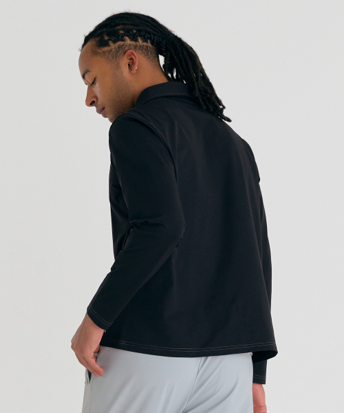 AIRIT（アイリット）の「ソロナ プライム LS PK AM1244 BK（ポロシャツ・メンズ・ブラック・X-LARGE/XX-LARGE/XXX-LARGE）」の4枚目の写真