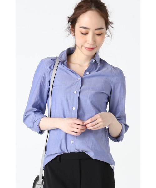 FIGARO Paris(フィガロパリ)の「◇FINAMORE NAPOLI コットンソリッドGIULIA.Z.コンパクトシャツ◆(シャツ/ブラウス・レディース・ネイビー/ホワイト・40/42)」の13枚目の写真