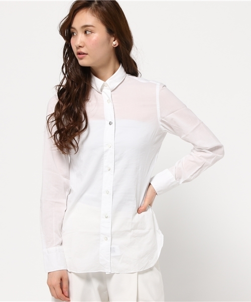 FIGARO Paris(フィガロパリ)の「◇FINAMORE NAPOLI コットンソリッドGIULIA.Z.コンパクトシャツ◆(シャツ/ブラウス・レディース・ネイビー/ホワイト・40/42)」の10枚目の写真