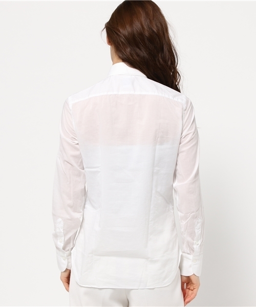 FIGARO Paris(フィガロパリ)の「◇FINAMORE NAPOLI コットンソリッドGIULIA.Z.コンパクトシャツ◆(シャツ/ブラウス・レディース・ネイビー/ホワイト・40/42)」の6枚目の写真