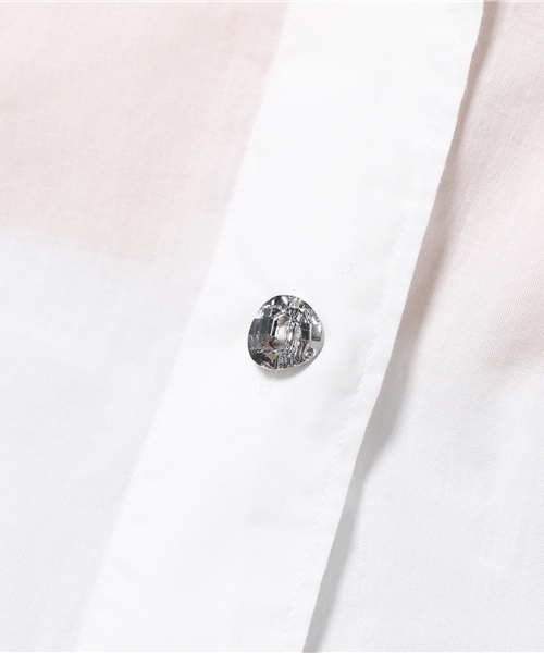 FIGARO Paris(フィガロパリ)の「◇FINAMORE NAPOLI コットンソリッドGIULIA.Z.コンパクトシャツ◆(シャツ/ブラウス・レディース・ネイビー/ホワイト・40/42)」の3枚目の写真