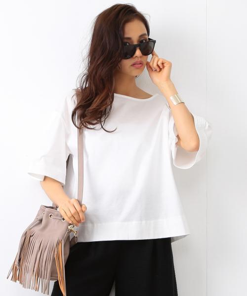 B:MING by BEAMS（ビーミングバイビームス）の「ビーミング by ビームス / 袖ステッチプルオーバー （Tシャツ/カットソー・レディース・ホワイト/ブラック/グリーン系その他・ONE SIZE）」の2枚目の写真