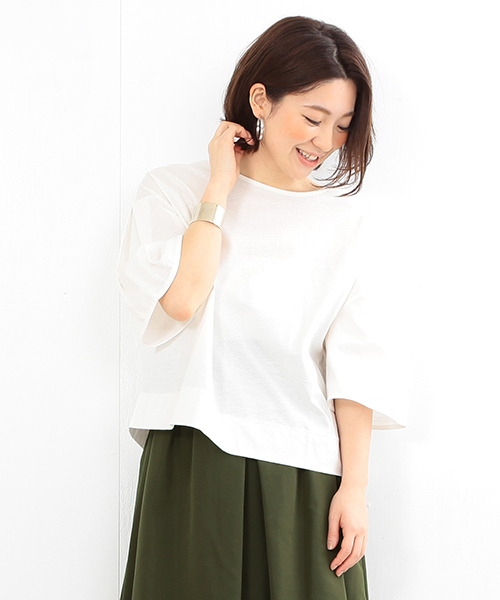 B:MING by BEAMS（ビーミングバイビームス）の「ビーミング by ビームス / 袖ステッチプルオーバー （Tシャツ/カットソー・レディース・ホワイト/ブラック/グリーン系その他・ONE SIZE）」の9枚目の写真