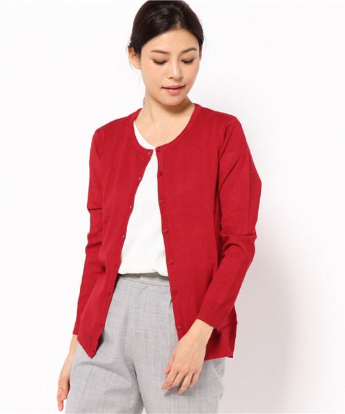 aimoha(アイモハ)の「クルーネックニットカーディガン(カーディガン/ボレロ・レディース・ホワイト×ネイビー/ネイビー/ブルー系その他/ピンク/ホワイト/パープル系その他/スカイブルー/グレー/ブルー/レッド/グレー×ホワイト/ベージュ/ブラック/イエロー・LARGE/XXX-LARGE/XXXX-LARGE/SMALL/XX-LARGE/MEDIUM/X-LARGE)」の20枚目の写真