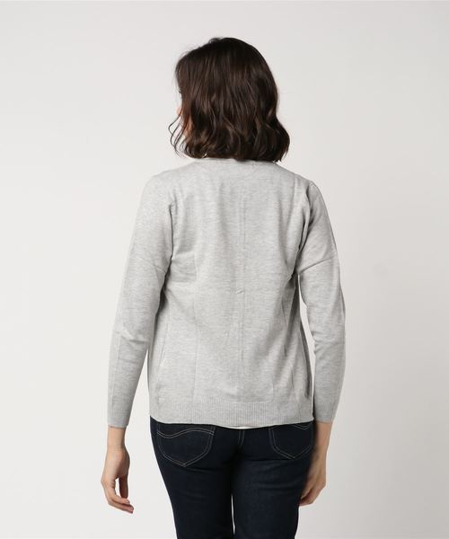 aimoha(アイモハ)の「クルーネックニットカーディガン(カーディガン/ボレロ・レディース・ホワイト×ネイビー/ネイビー/ブルー系その他/ピンク/ホワイト/パープル系その他/スカイブルー/グレー/ブルー/レッド/グレー×ホワイト/ベージュ/ブラック/イエロー・LARGE/XXX-LARGE/XXXX-LARGE/SMALL/XX-LARGE/MEDIUM/X-LARGE)」の17枚目の写真