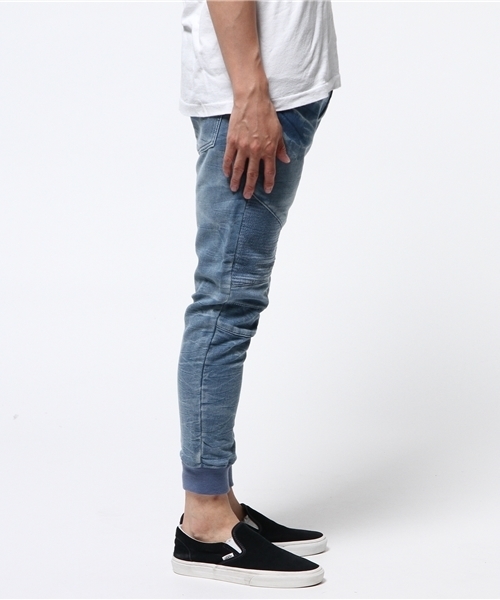 VENCEEXCHANGE（ヴァンスエクスチェンジ）の「裾リブバイカードビーデニム2（デニムパンツ・メンズ・ネイビー/ブルー・MEDIUM/SMALL/LARGE）」の4枚目の写真