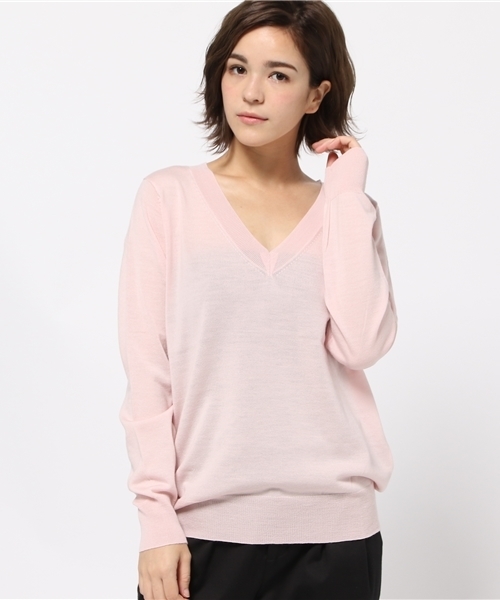 NATURAL BEAUTY BASIC（ナチュラルビューティーベーシック）の「【AneCan 12月号掲載】イタリーウールベーシック Vネックニット（ニット/セーター・レディース・グレー/ピンク/グリーン/ブルー系その他/ベージュ/ブラック・MEDIUM）」の6枚目の写真