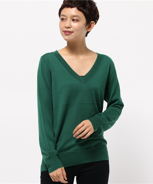 NATURAL BEAUTY BASIC（ナチュラルビューティーベーシック）の「【AneCan 12月号掲載】イタリーウールベーシック Vネックニット（ニット/セーター・レディース・グレー/ピンク/グリーン/ブルー系その他/ベージュ/ブラック・MEDIUM）」の4枚目の写真