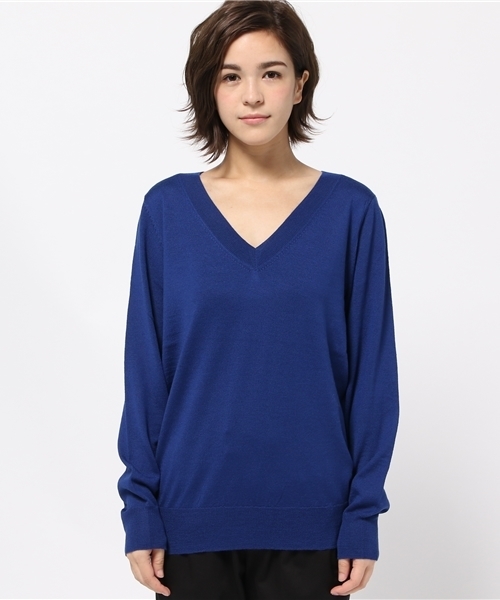 NATURAL BEAUTY BASIC（ナチュラルビューティーベーシック）の「【AneCan 12月号掲載】イタリーウールベーシック Vネックニット（ニット/セーター・レディース・グレー/ピンク/グリーン/ブルー系その他/ベージュ/ブラック・MEDIUM）」の9枚目の写真