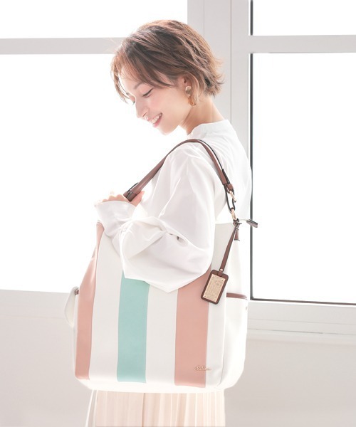 Clelia(クレリア)の「マルチカラーファスナー式トートバッグ(トートバッグ・レディース・ラベンダー/ピンク系その他/ブラウン系その他/パープル系その他/グレー系その他・ONE SIZE)」の18枚目の写真