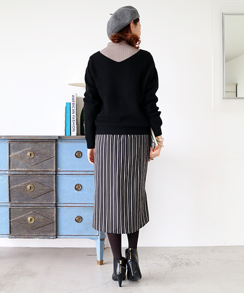 N.（N. Natural Beauty Basic）（エヌエヌナチュラルビューティーベーシック）の「ジョーゼットストライプスカート（スカート・レディース・ブラック系その他/ホワイト系その他・MEDIUM）」の13枚目の写真