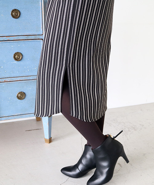 N.（N. Natural Beauty Basic）（エヌエヌナチュラルビューティーベーシック）の「ジョーゼットストライプスカート（スカート・レディース・ブラック系その他/ホワイト系その他・MEDIUM）」の8枚目の写真