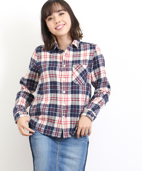 CUBE SUGAR（キューブシュガー）の「起毛ネルチェックレギュラーシャツ（シャツ/ブラウス・レディース・その他/その他4/その他1/その他2/その他3/その他5・M）」の2枚目の写真