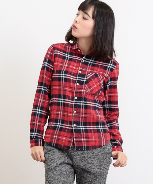 CUBE SUGAR（キューブシュガー）の「起毛ネルチェックレギュラーシャツ（シャツ/ブラウス・レディース・その他/その他4/その他1/その他2/その他3/その他5・M）」の3枚目の写真