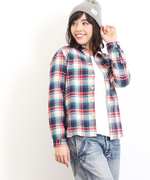 CUBE SUGAR（キューブシュガー）の「起毛ネルチェックレギュラーシャツ（シャツ/ブラウス・レディース・その他/その他4/その他1/その他2/その他3/その他5・M）」の6枚目の写真