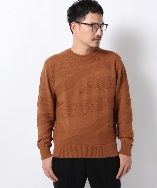 GLOBAL WORK(グローバルワーク)の「7ゲージカモフラジャガードニットプルオーバー/737494(ニット/セーター・メンズ・ブラック/グレー/ネイビー/ホワイト/ダークブラウン・LARGE/SMALL/X-LARGE/MEDIUM)」の4枚目の写真