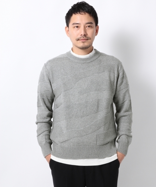 GLOBAL WORK(グローバルワーク)の「7ゲージカモフラジャガードニットプルオーバー/737494(ニット/セーター・メンズ・ブラック/グレー/ネイビー/ホワイト/ダークブラウン・LARGE/SMALL/X-LARGE/MEDIUM)」の3枚目の写真