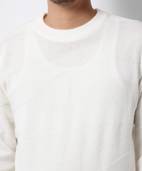 GLOBAL WORK(グローバルワーク)の「7ゲージカモフラジャガードニットプルオーバー/737494(ニット/セーター・メンズ・ブラック/グレー/ネイビー/ホワイト/ダークブラウン・LARGE/SMALL/X-LARGE/MEDIUM)」の12枚目の写真