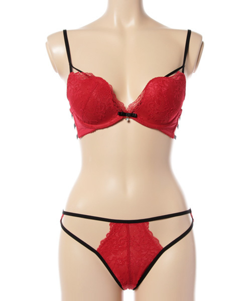 tu-hacci（ツーハッチ）の「バックストリング魅せる谷間Wワイヤーブラ＆ショーツ（ブラ&ショーツ・レディース・ネイビー/レッド/ピンク/ブラック/モスグリーン・B80/D75/C75/C85/C65/D65/A70/C80/D85/A75/B70/B65/B75/C70/D70/D80/D90/E75/E80/F65/G70/G80/E70/F80/G65/F90/E90/H80/H85/F85/F70/G75/E85/F75/G90/H70/H75/G85/E65/H65/H90/B85）」の16枚目の写真