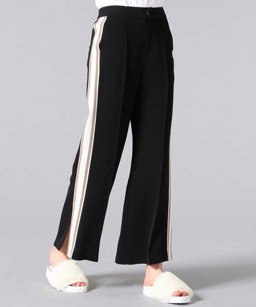 GUILD PRIME（ギルドプライム）の「【GUILD PRIME】WOMENS サイドスリットパンツ（その他パンツ・レディース・ベージュ/ブラック・36/34）」の2枚目の写真