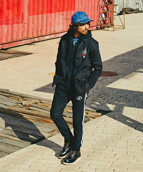 HYSTERIC GLAMOUR（ヒステリックグラマー）の「HYS SOUNDS プリント 2ライン裾リブイージーパンツ（その他パンツ・メンズ・ネイビー/ブラック・SMALL/MEDIUM/LARGE）」の11枚目の写真