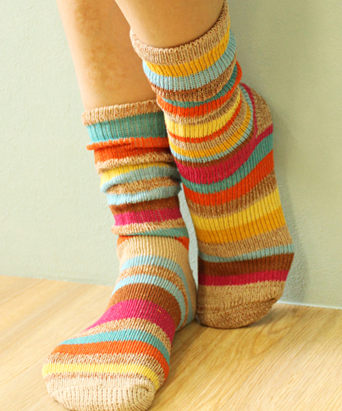 チチカカ（チチカカ）の「MIXクレイジー靴下クルー（ソックス/靴下・レディース・レッド/ブラウン/その他1・SMALL）」の3枚目の写真