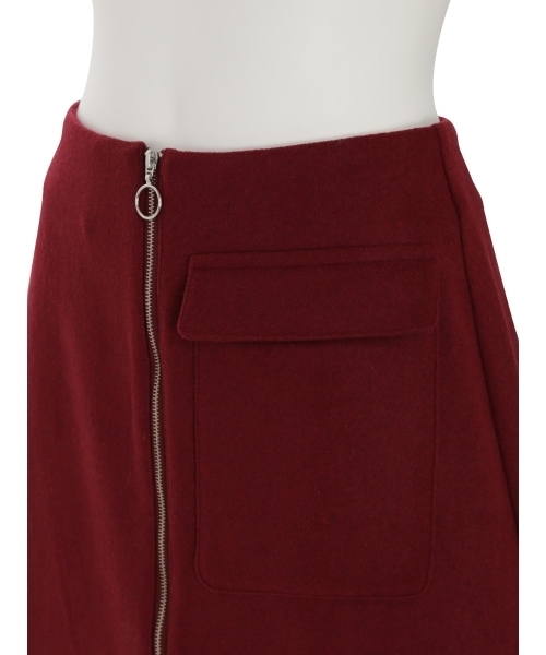 MURUA（ムルーア）の「フロントジップミニスカート（スカート・レディース・ブラック/グレー/レッド・2/1）」の4枚目の写真