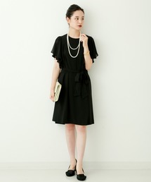 袖フリルオケージョンワンピース