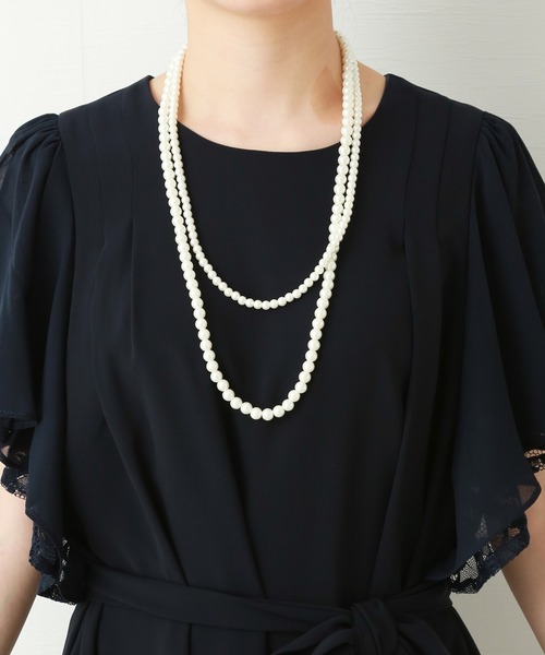 MARLENE JOBERT（マルレーヌ　ジョベル）の「袖フリルオケージョンワンピース（ドレス・レディース・グレー/ネイビー/ブラック・L/M）」の5枚目の写真