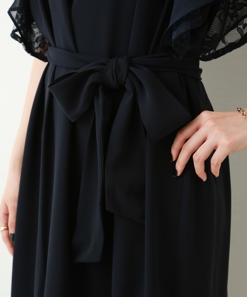 MARLENE JOBERT（マルレーヌ　ジョベル）の「袖フリルオケージョンワンピース（ドレス・レディース・グレー/ネイビー/ブラック・L/M）」の8枚目の写真