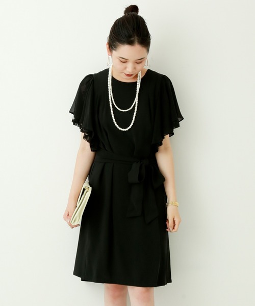 MARLENE JOBERT（マルレーヌ　ジョベル）の「袖フリルオケージョンワンピース（ドレス・レディース・グレー/ネイビー/ブラック・L/M）」の15枚目の写真